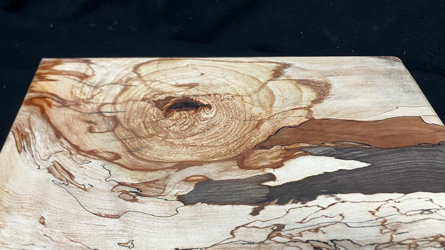 Spalted beech, medium size chunky wooden chopping Board (912)