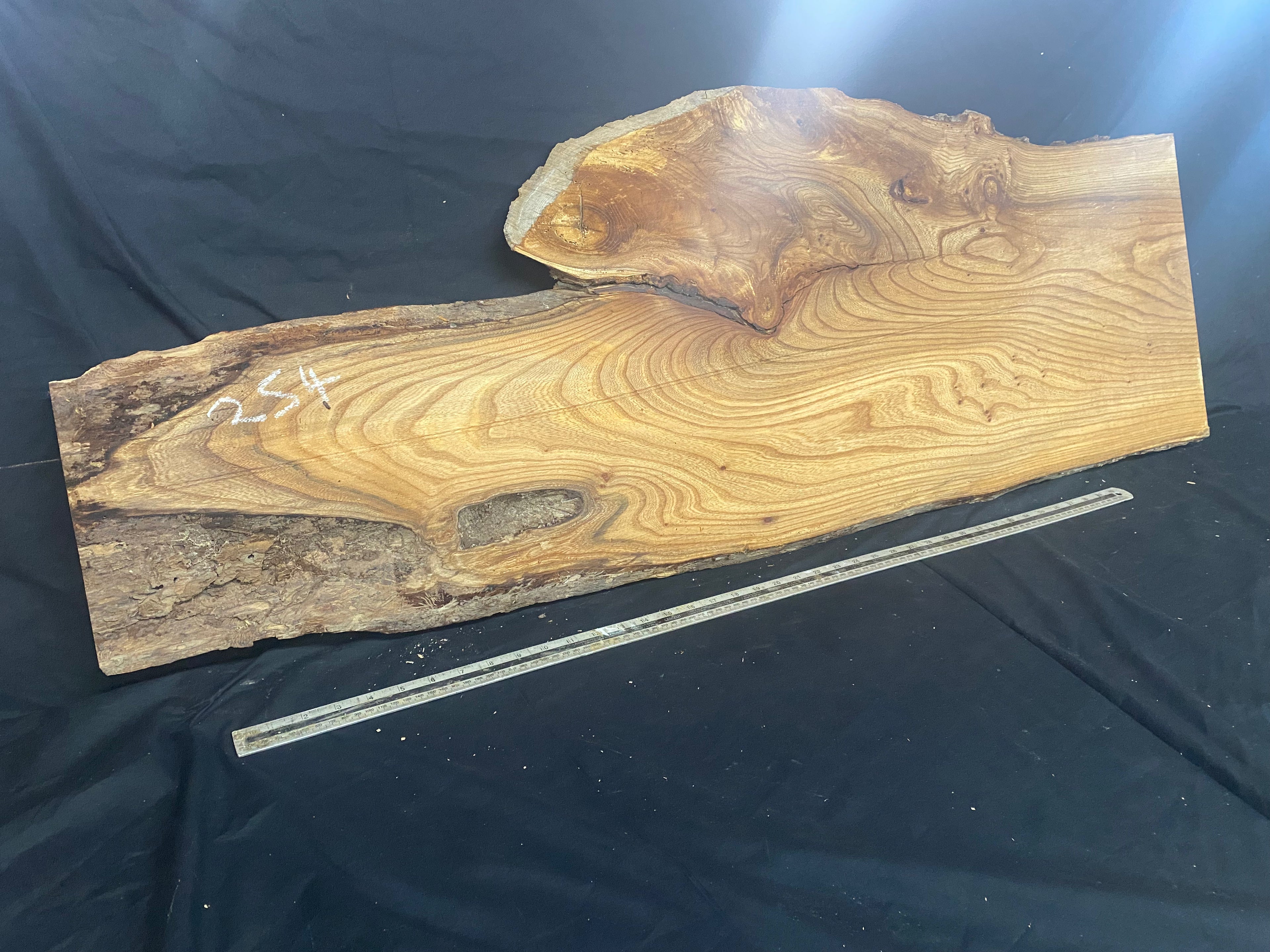 Elm coffee table top board, plank, 1333 L x 482 W x 19 D mm    (254)