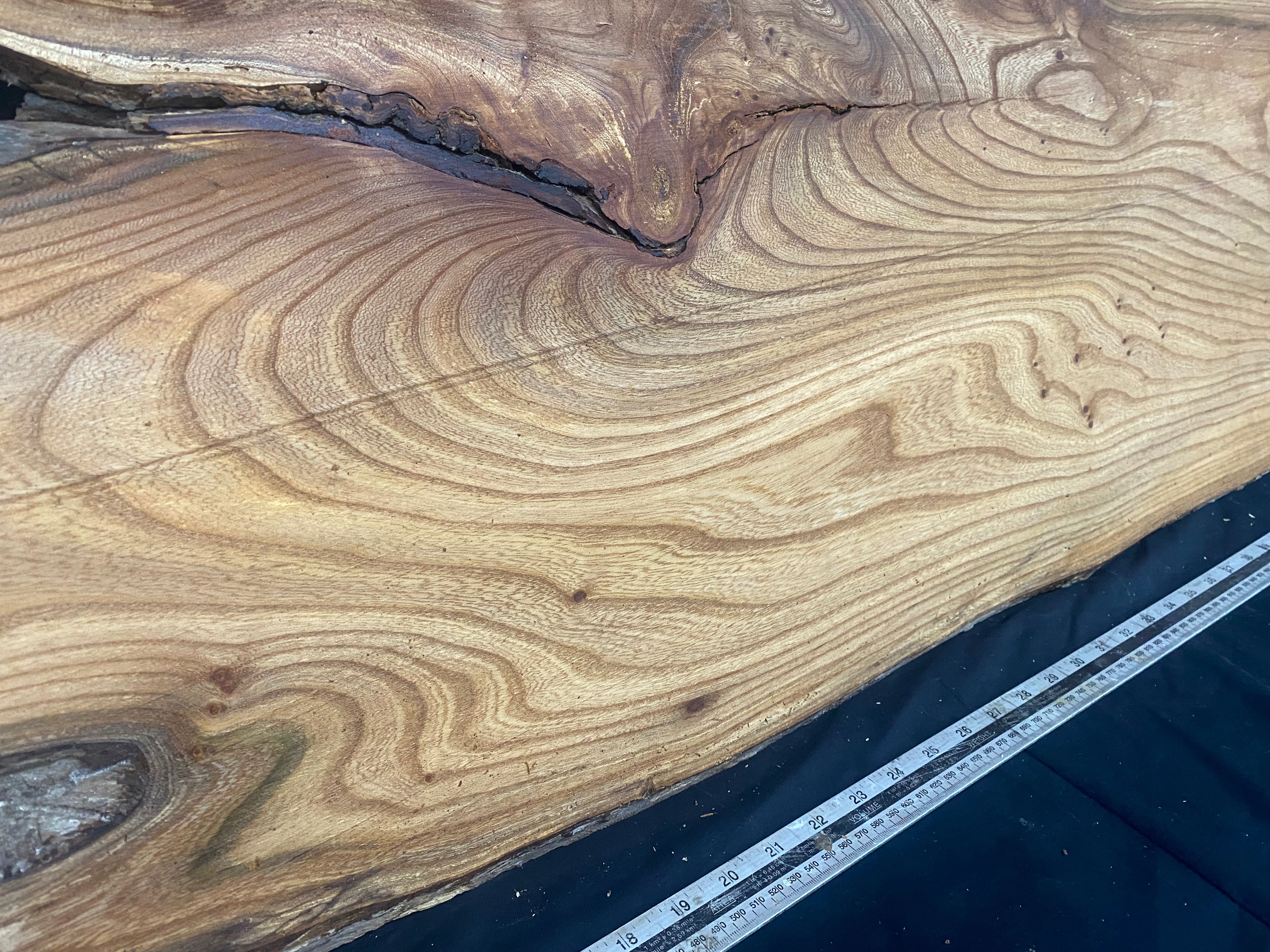 Elm coffee table top board, plank, 1333 L x 482 W x 19 D mm    (254)