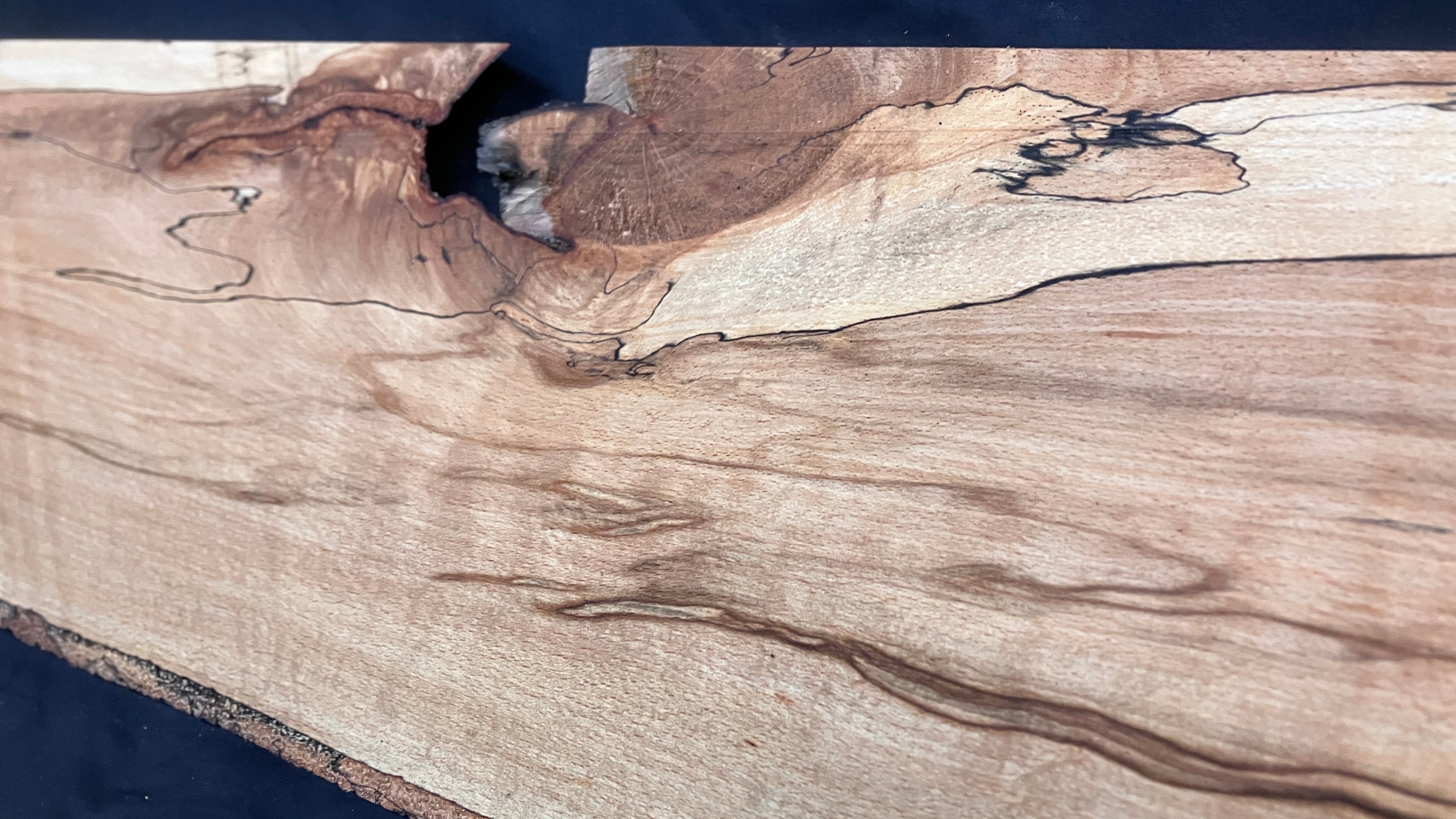 Spalted Beech timber, shelf, board 1175 L x 286 W x 15 D (mm)    (163)
