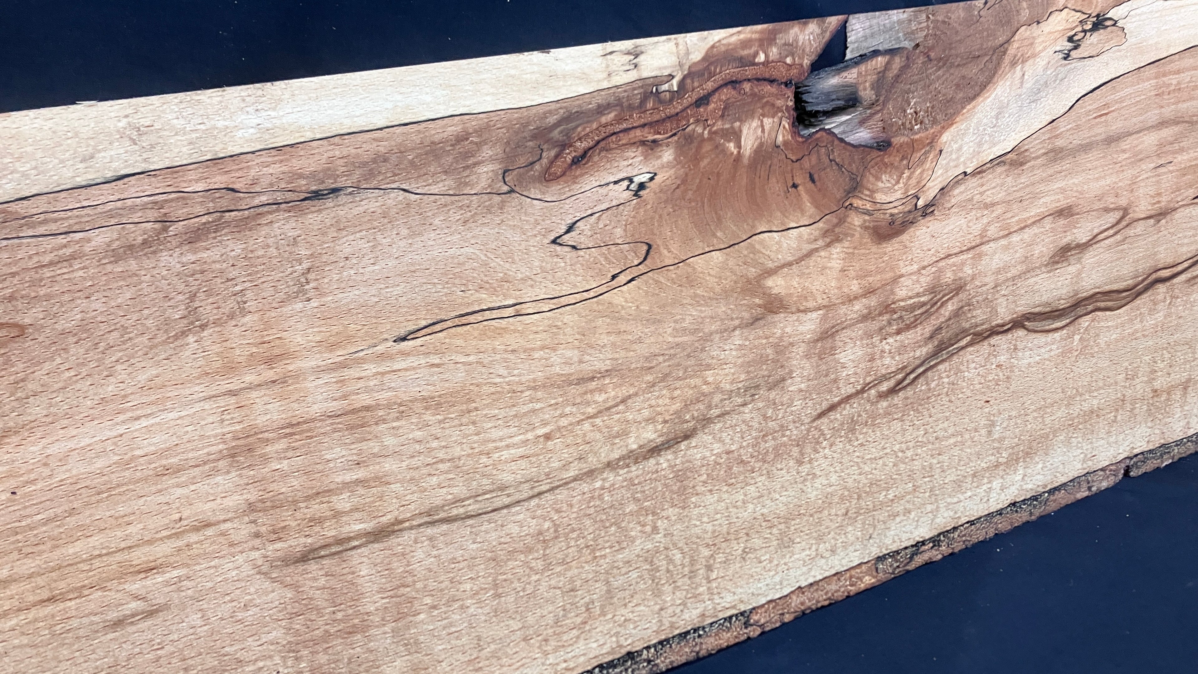 Spalted Beech timber, shelf, board 1175 L x 286 W x 15 D (mm)    (163)