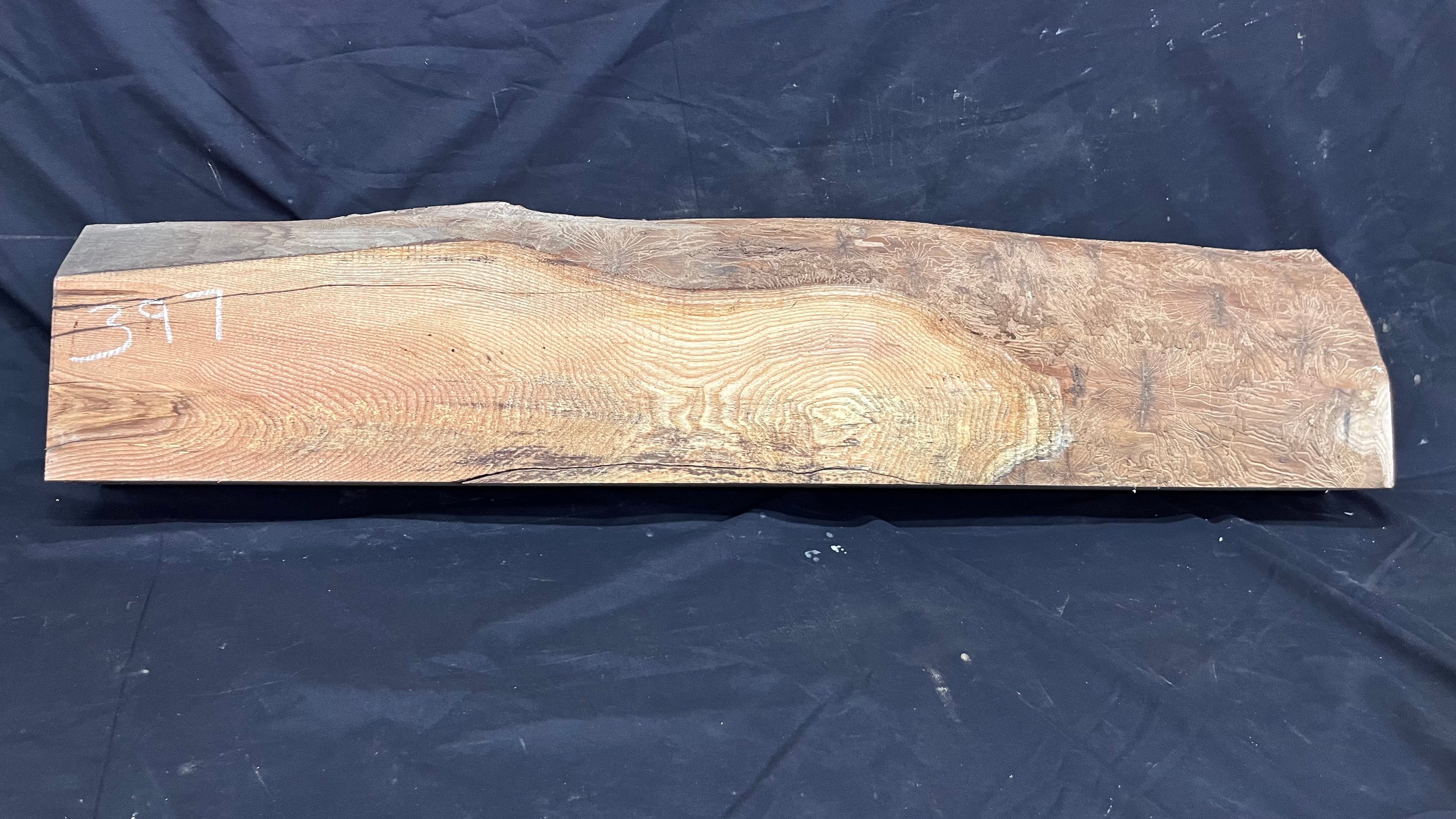 Ash hardwood mantle piece, timber, planks 1057 L x 252 W x217 D mm     (397)