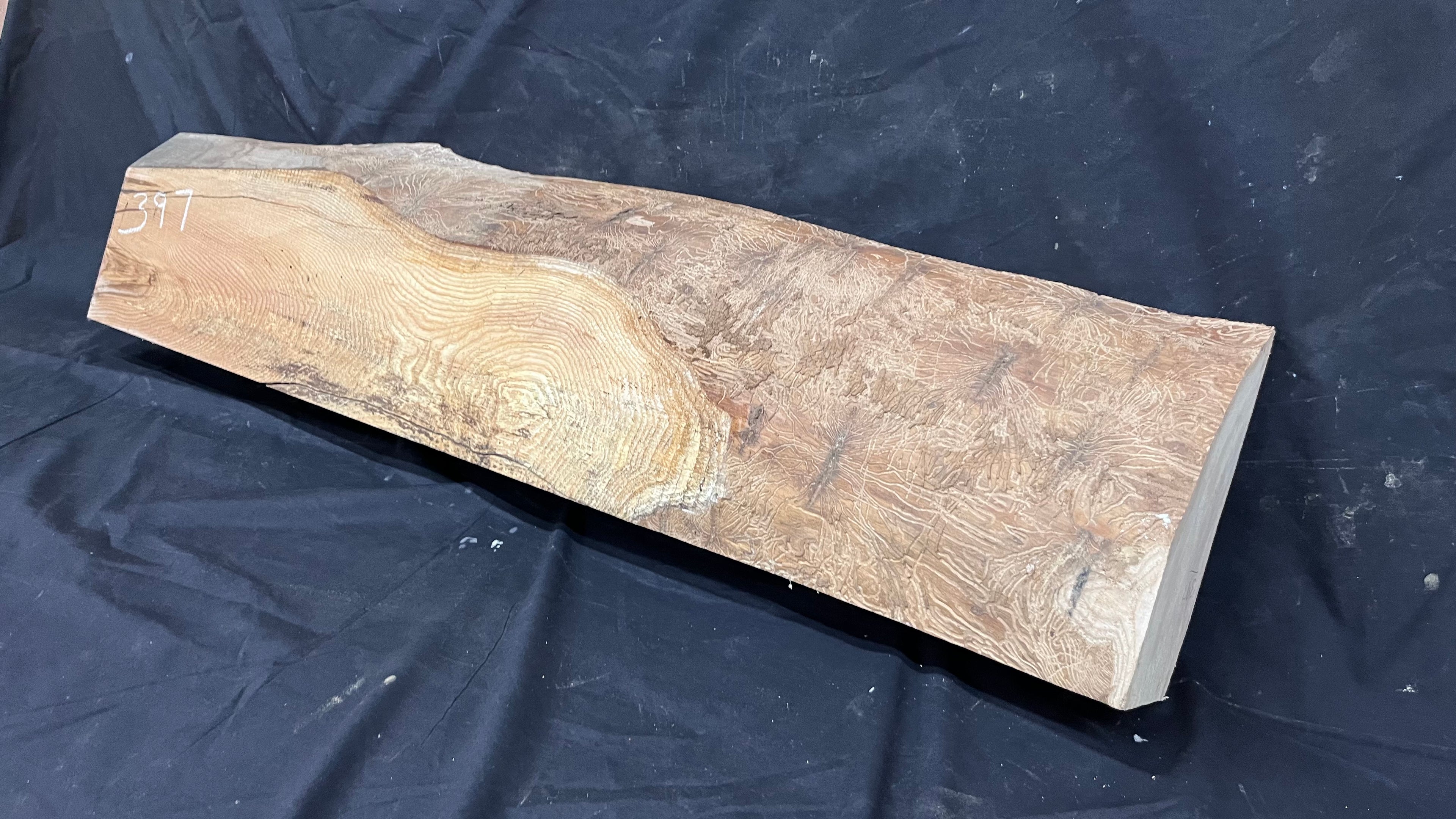 Ash hardwood mantle piece, timber, planks 1057 L x 252 W x217 D mm     (397)