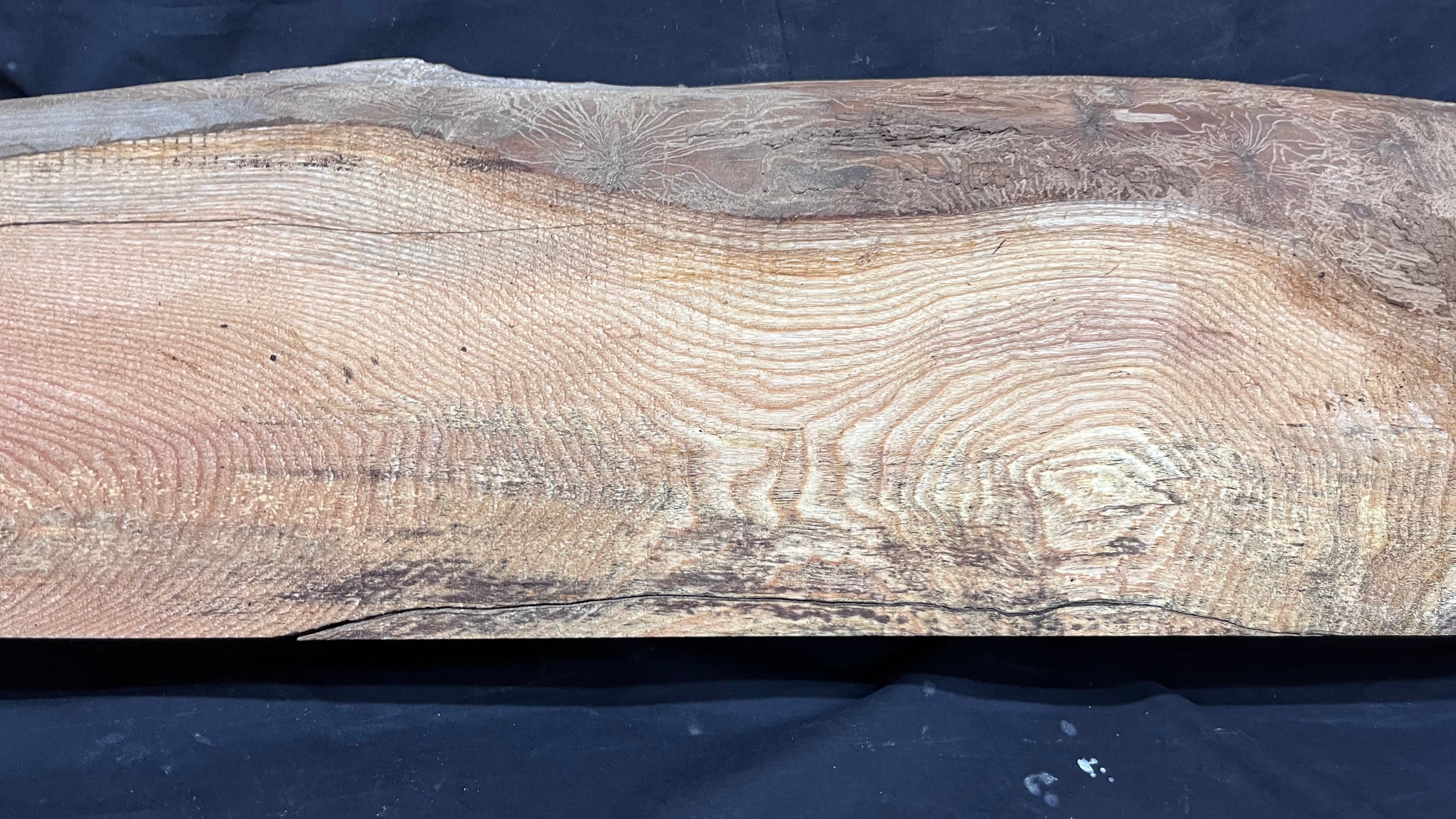 Ash hardwood mantle piece, timber, planks 1057 L x 252 W x217 D mm     (397)