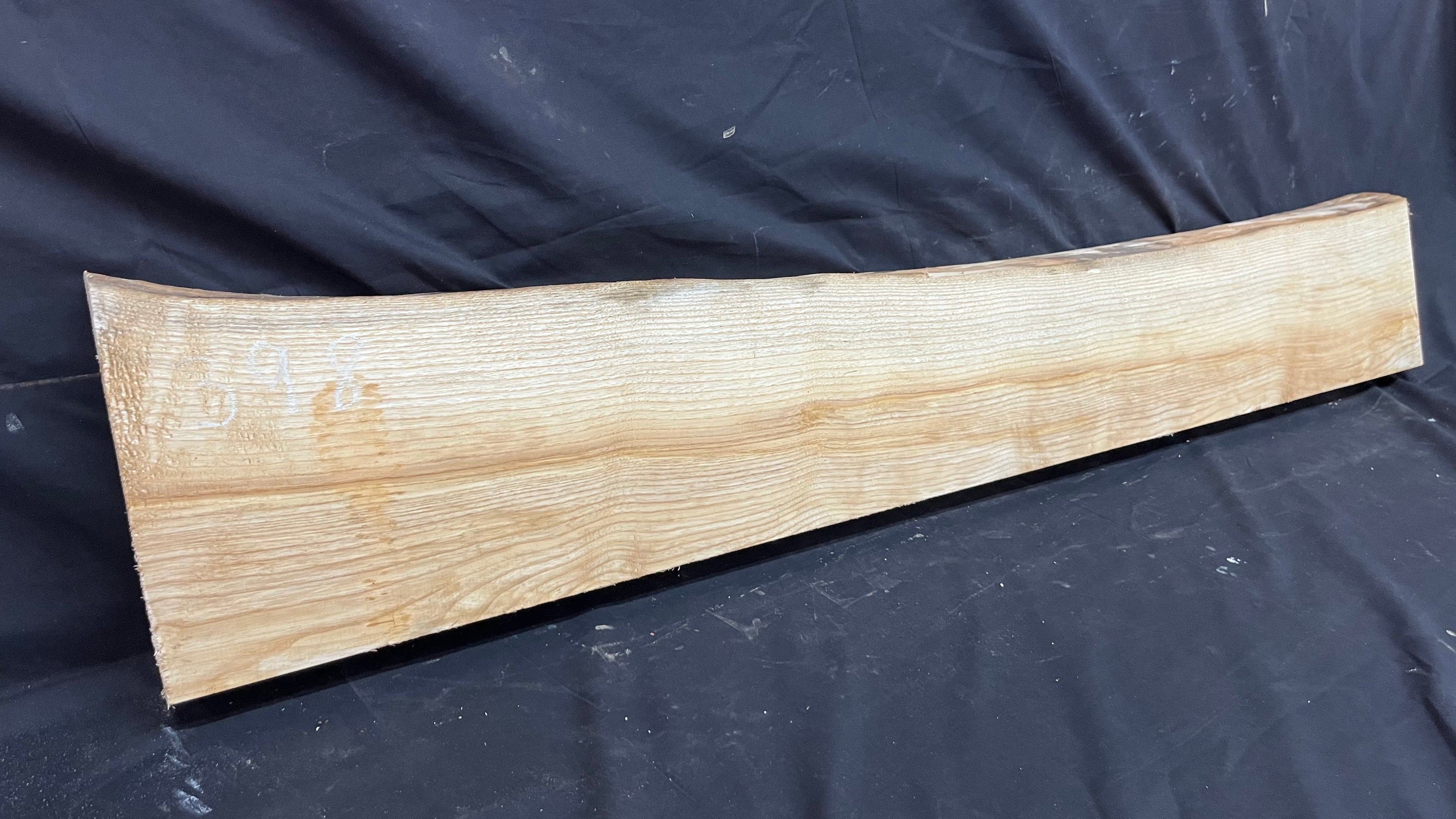 Ash hardwood mantle piece, timber, planks 1306 L x 256 W x70 D mm     (398)