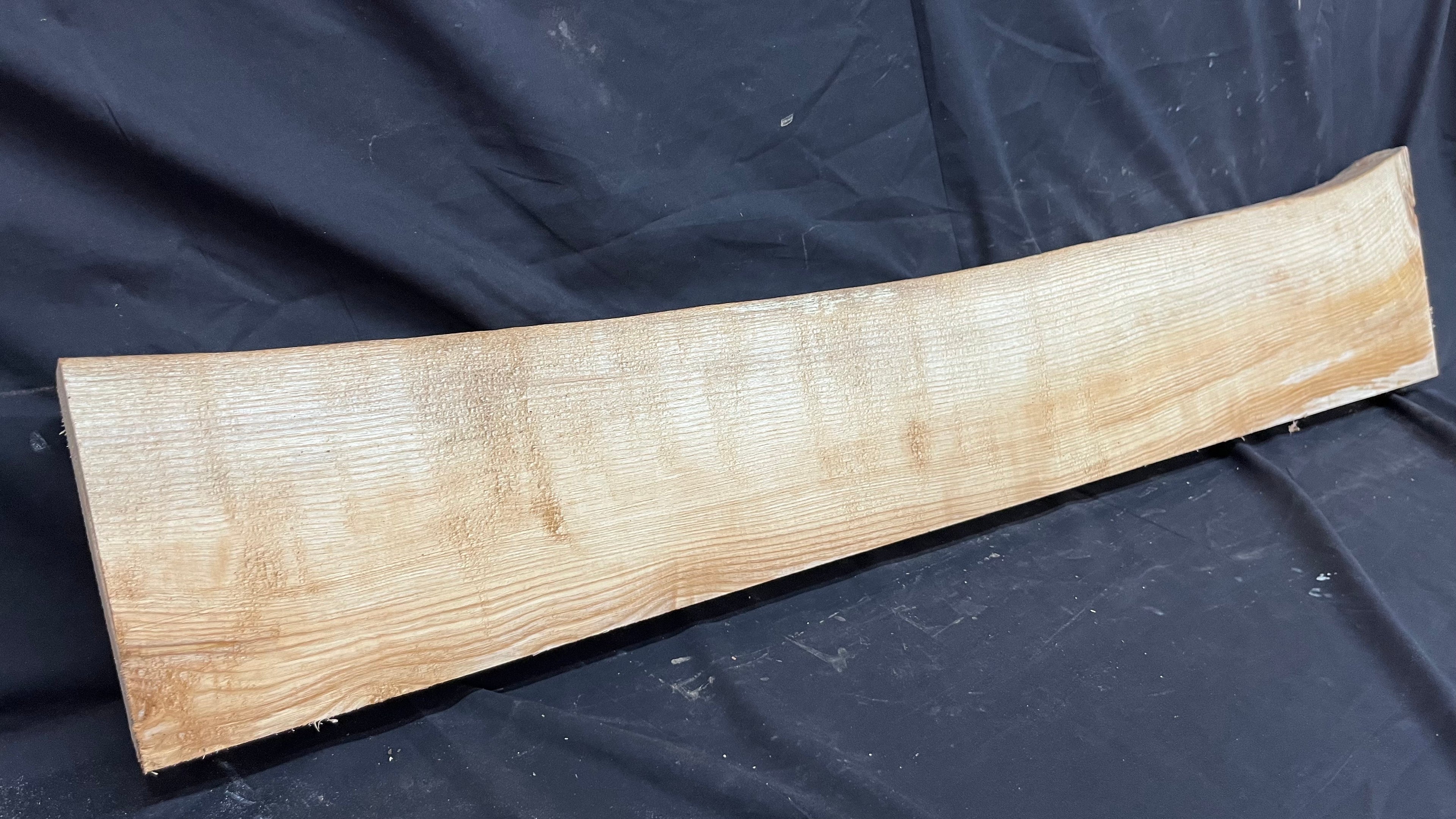Ash hardwood mantle piece, timber, planks 1306 L x 256 W x70 D mm     (398)