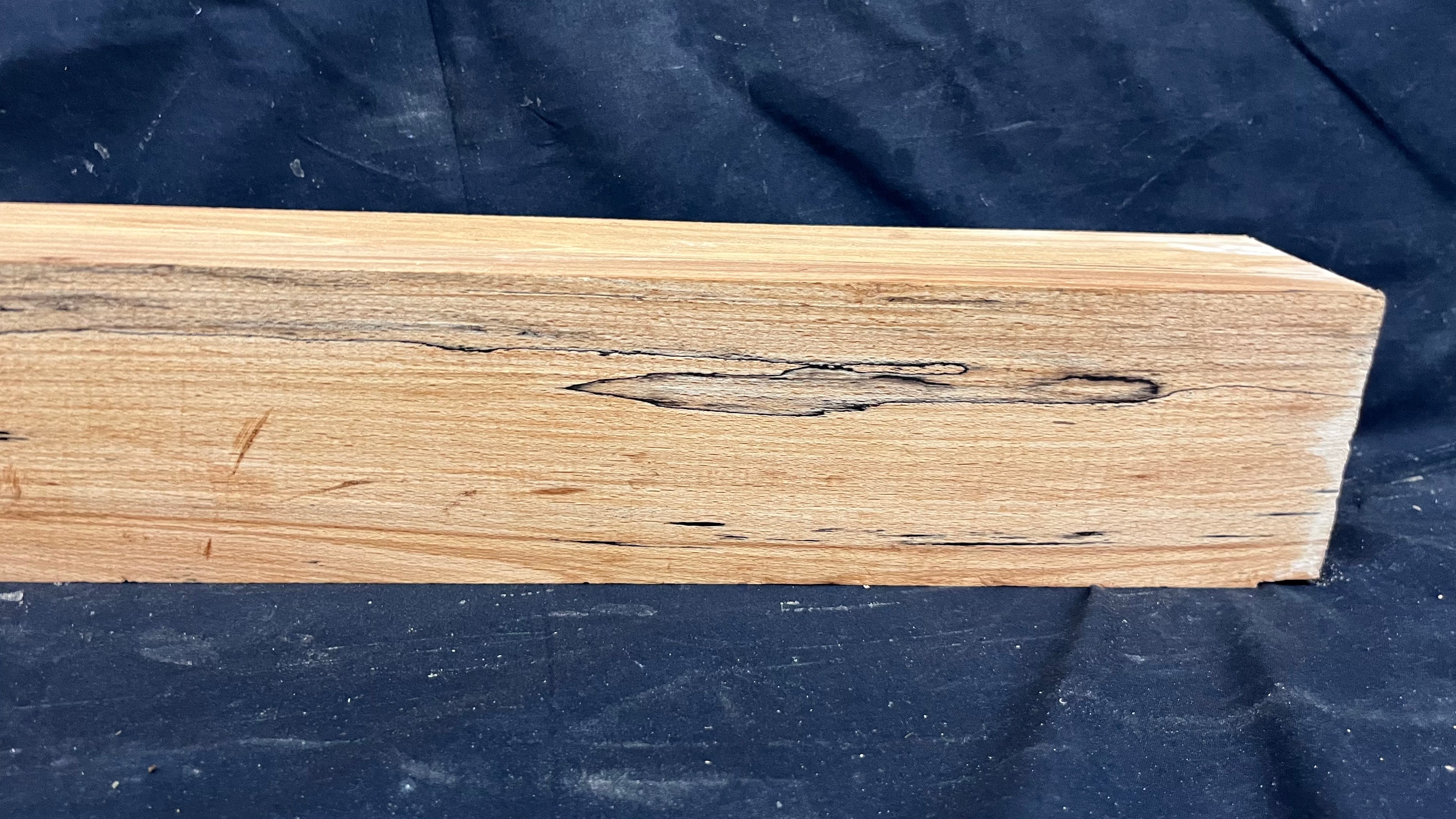 Spalted beech wood turning block, 758 L x 100 W x 95 D mm    (399)