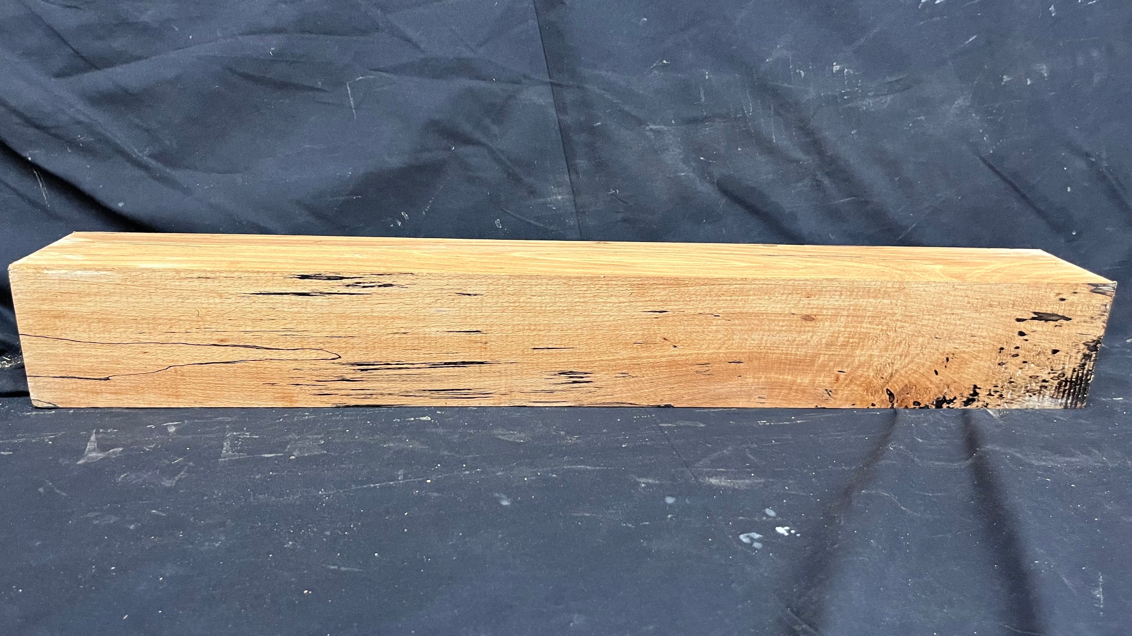 Spalted beech wood turning block, 758 L x 100 W x 95 D mm    (399)