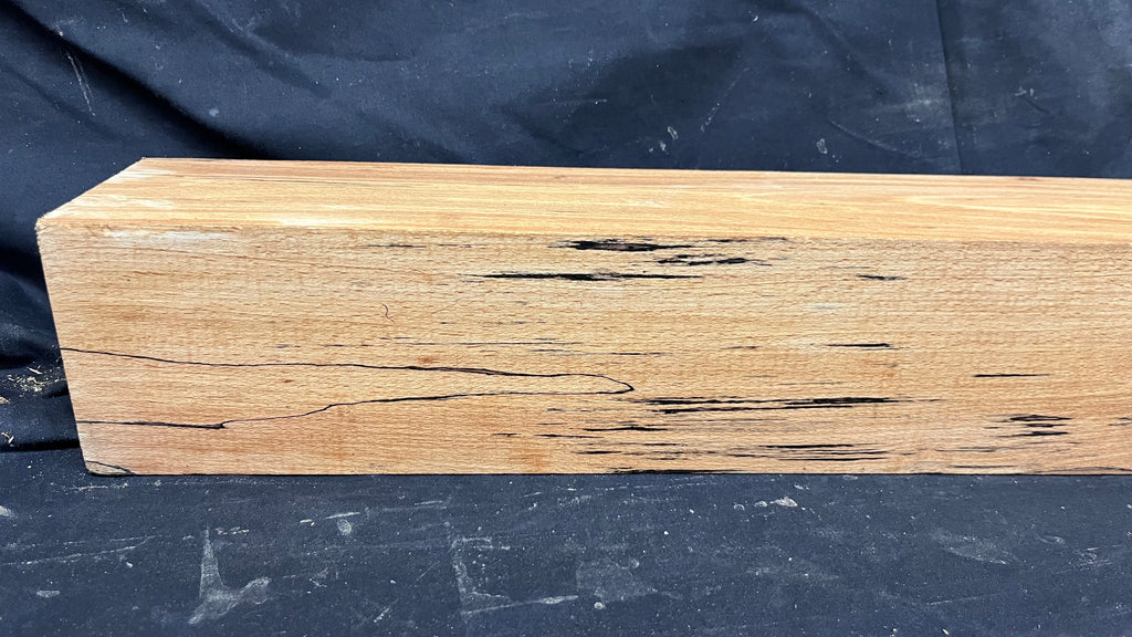 Spalted beech wood turning block, 758 L x 100 W x 95 D mm    (399)