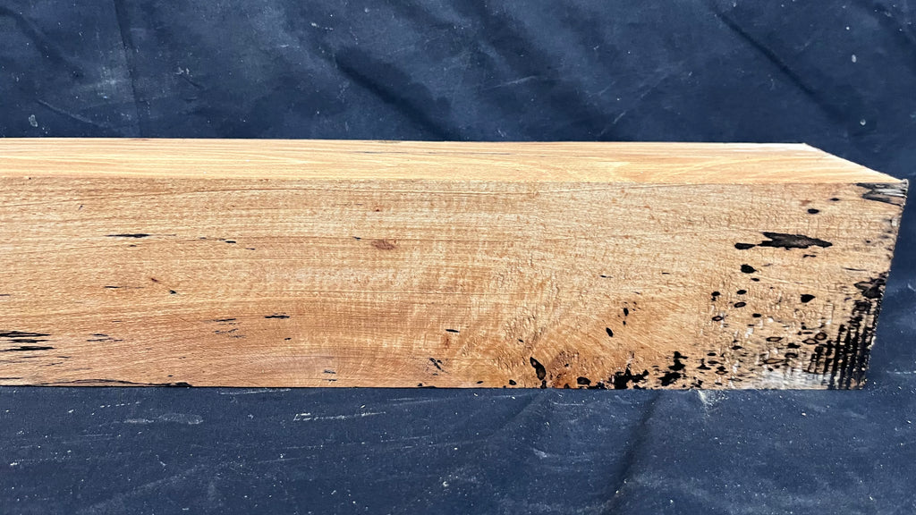 Spalted beech wood turning block, 758 L x 100 W x 95 D mm    (399)