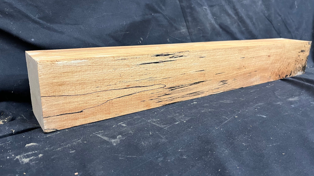 Spalted beech wood turning block, 758 L x 100 W x 95 D mm    (399)
