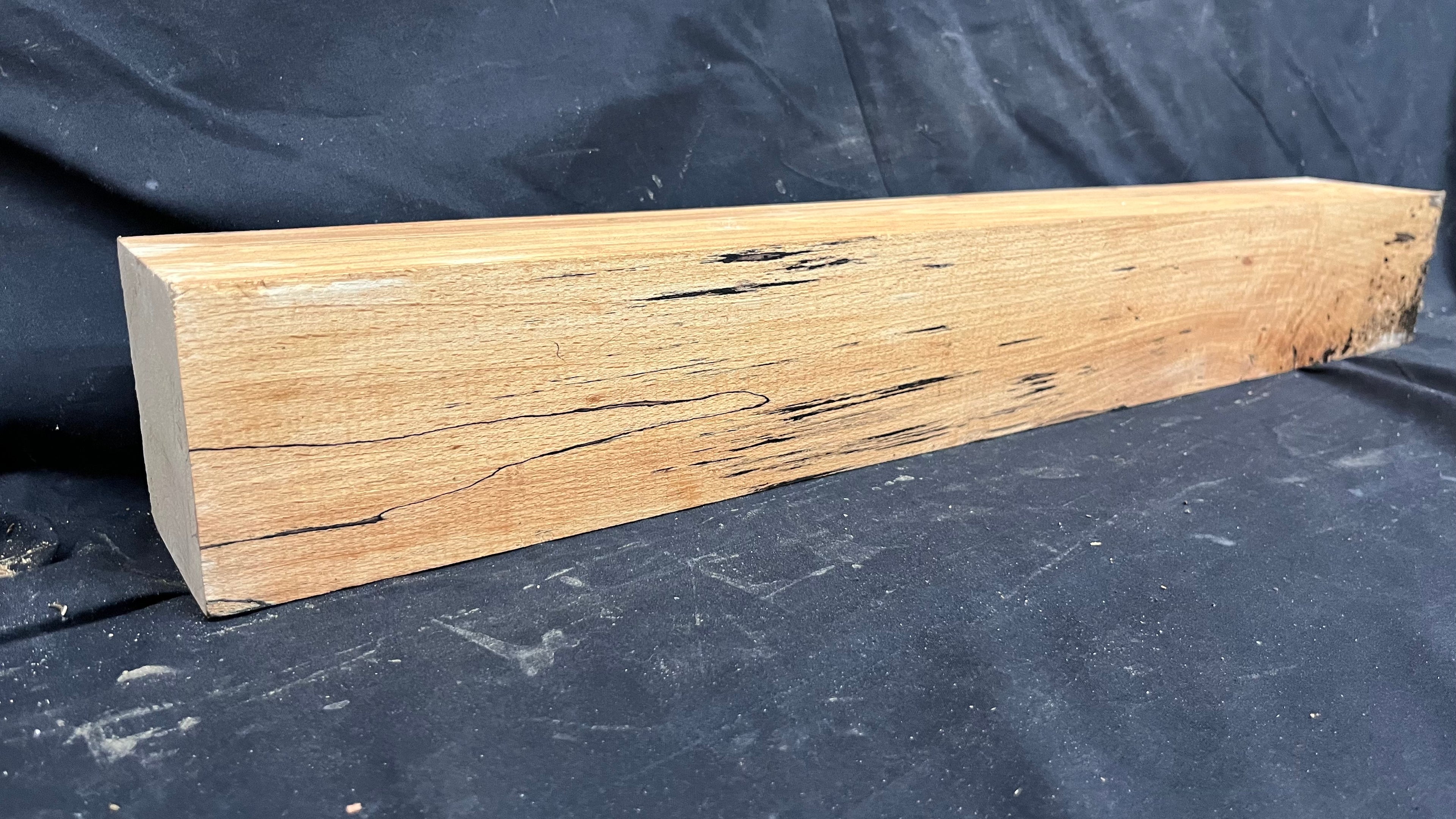 Spalted beech wood turning block, 758 L x 100 W x 95 D mm    (399)