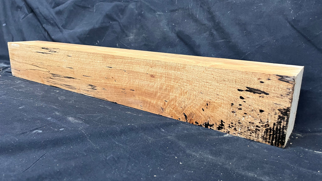 Spalted beech wood turning block, 758 L x 100 W x 95 D mm    (399)