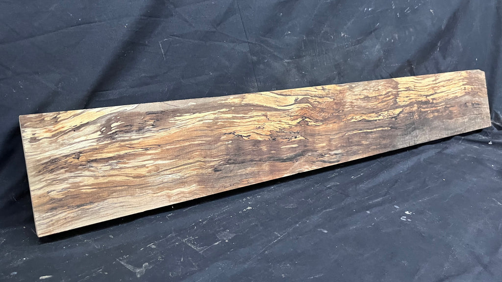 Spalted beech wood turning, furniture making, 1085 L x 155 W x 47 D mm    (401)