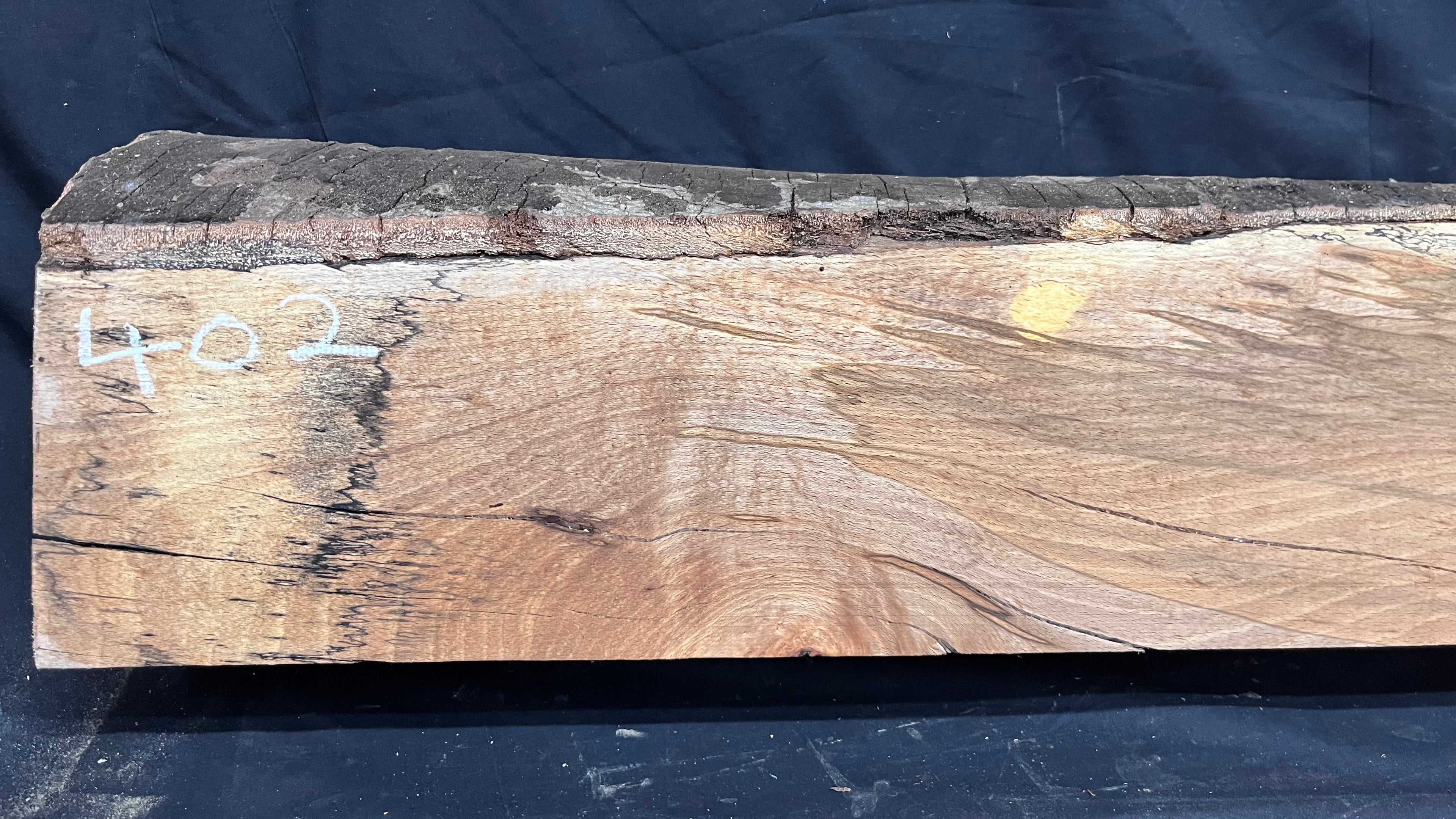 Spalted beech wood turning, furniture making, 1500 L x 240 W x 104 D mm    (402)