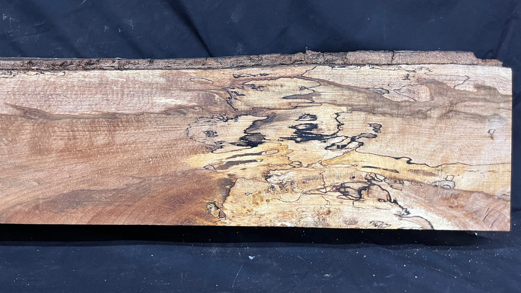 Spalted beech wood turning, furniture making, 1500 L x 240 W x 104 D mm    (402)