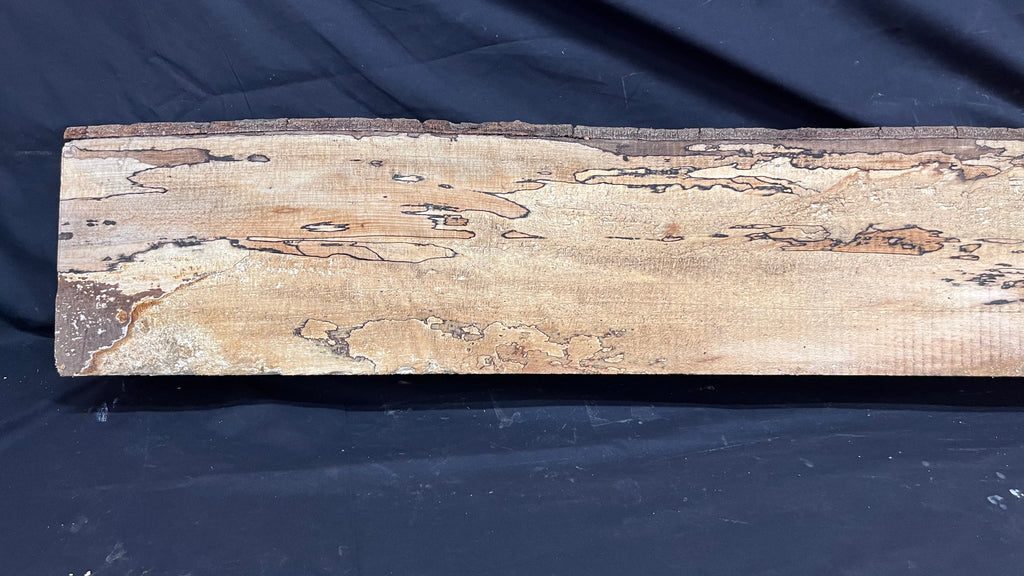 Spalted beech wood turning, furniture making, 1500 L x 240 W x 104 D mm    (402)