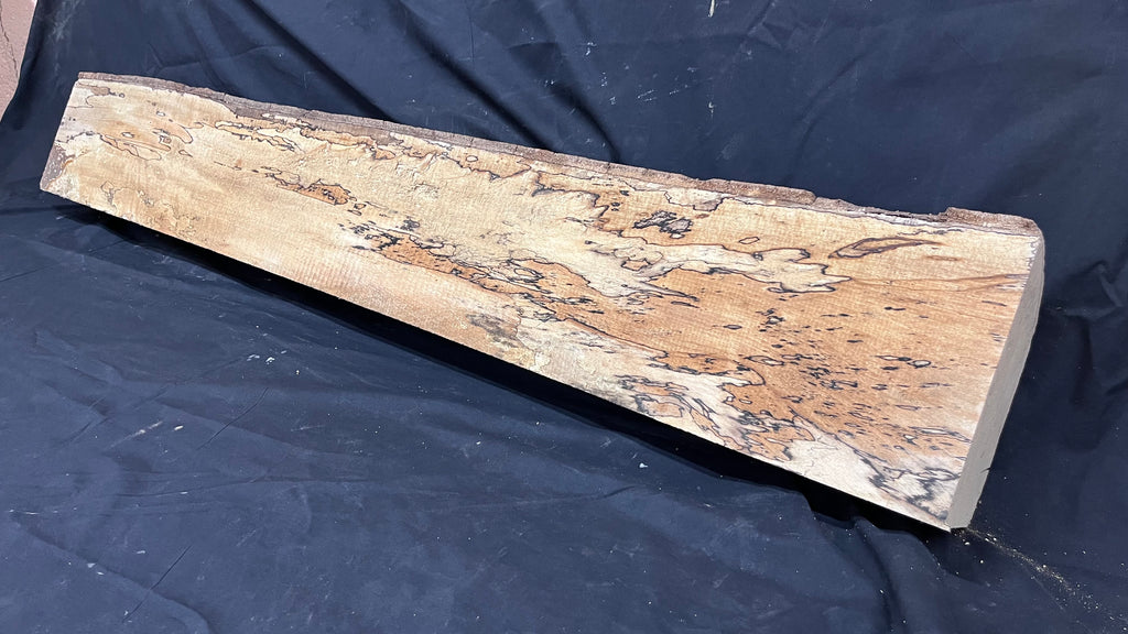 Spalted beech wood turning, furniture making, 1500 L x 240 W x 104 D mm    (402)