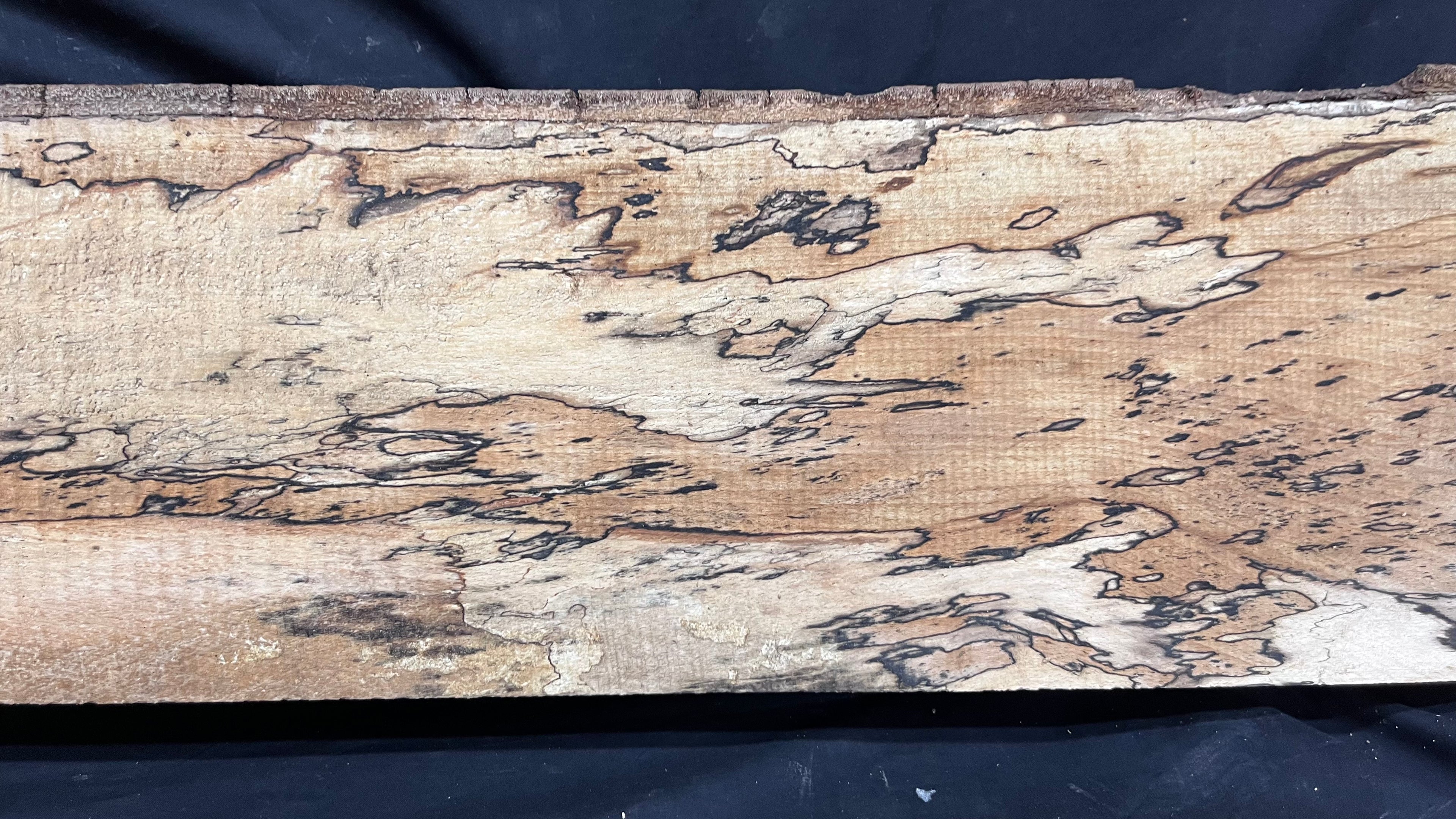 Spalted beech wood turning, furniture making, 1500 L x 240 W x 104 D mm    (402)