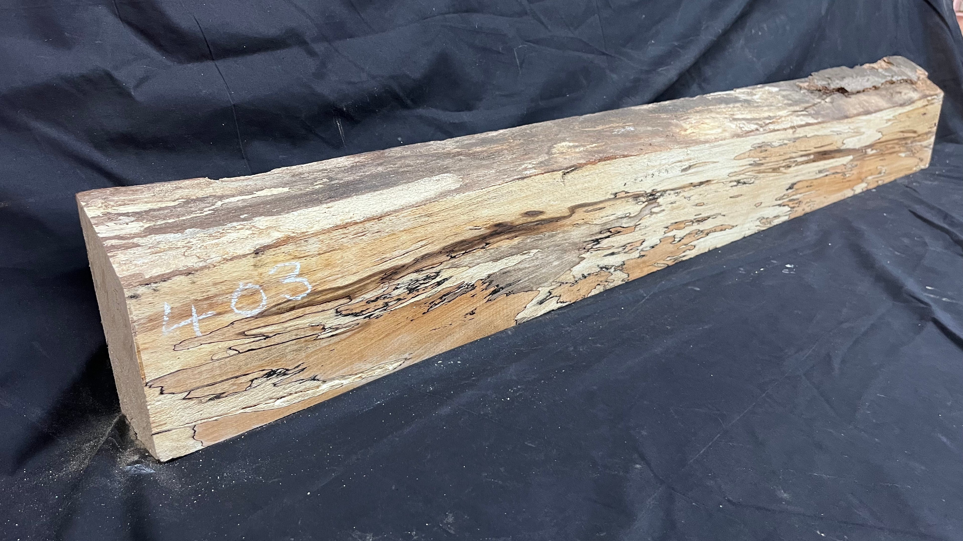 Spalted beech wood turning, furniture making, 1475 L x 194 W x 95 D mm    (403)