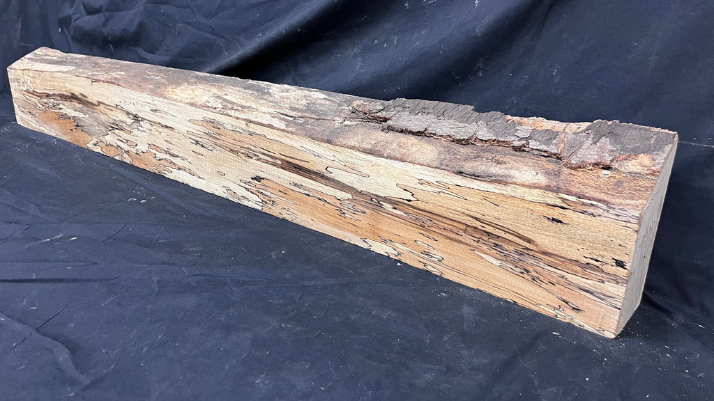 Spalted beech wood turning, furniture making, 1475 L x 194 W x 95 D mm    (403)