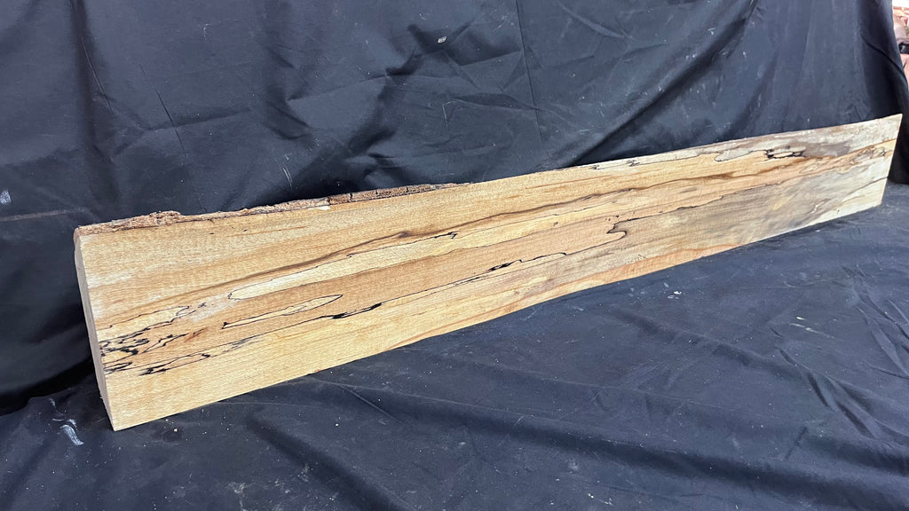 Spalted beech wood turning, furniture making, 1475 L x 194 W x 95 D mm    (403)