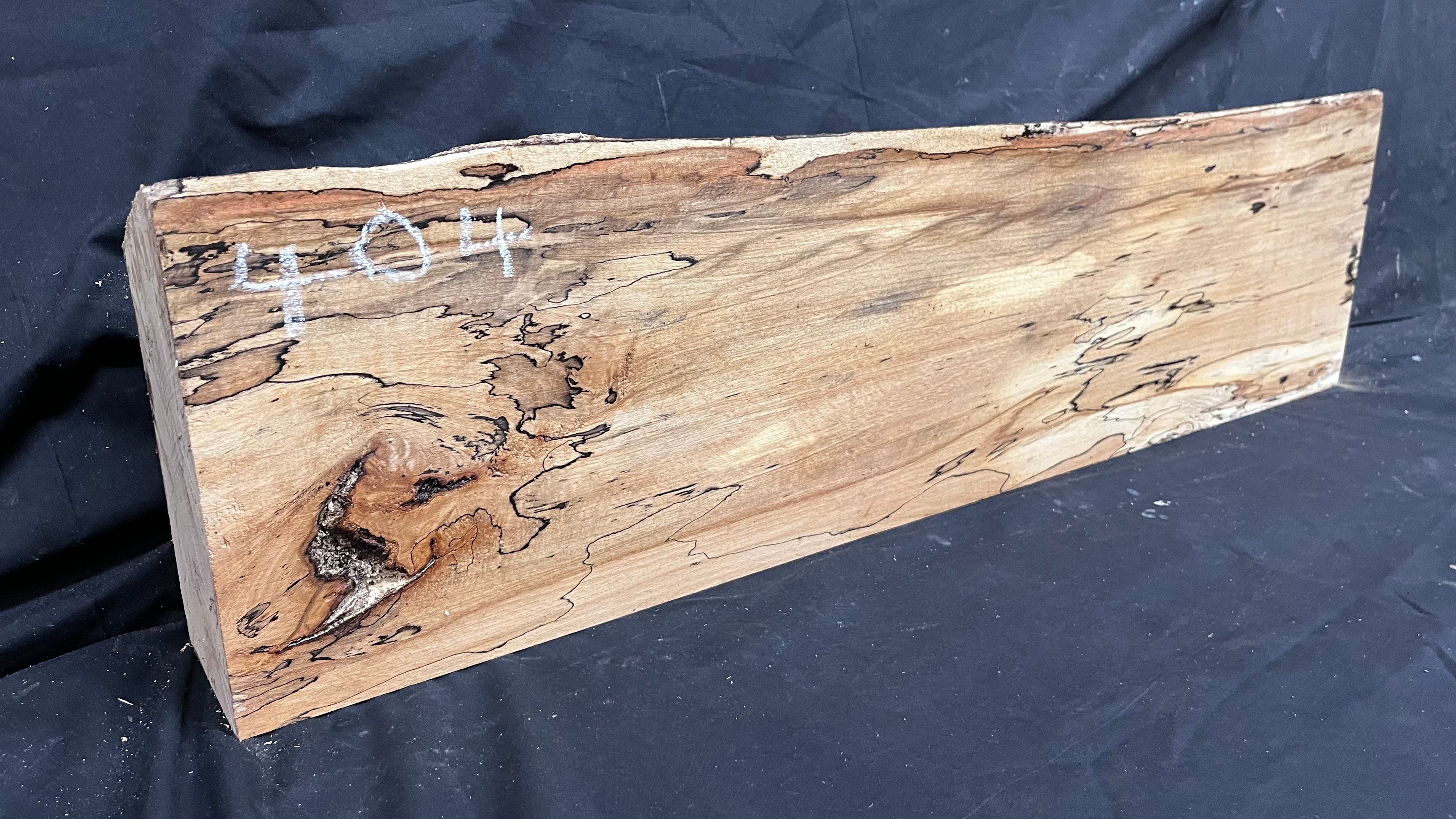 Spalted beech wood turning, furniture making, 880 L x 232 W x 96 D mm    (404)