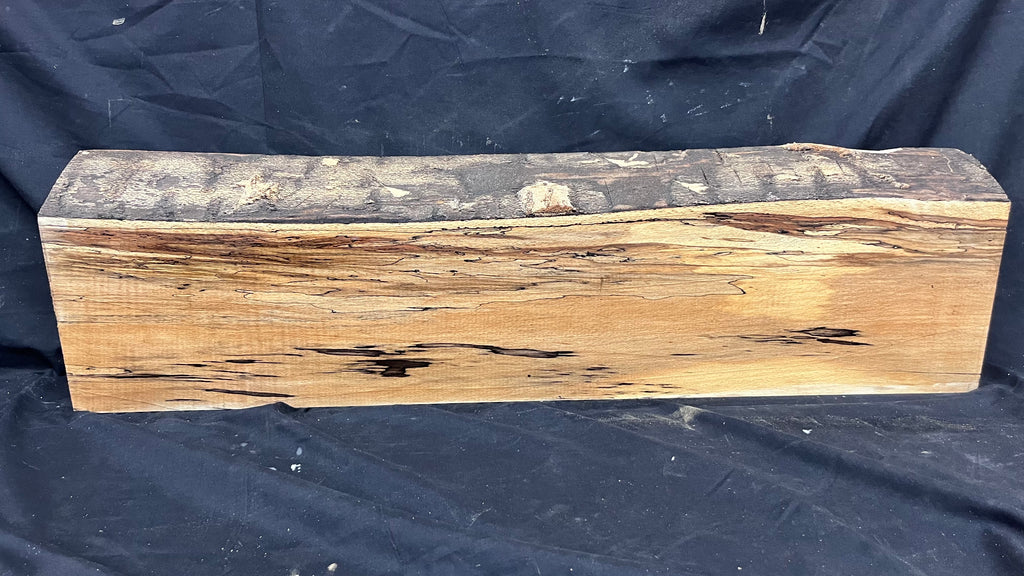 Spalted beech wood turning, furniture making, 880 L x 232 W x 96 D mm    (404)