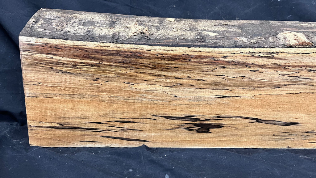Spalted beech wood turning, furniture making, 880 L x 232 W x 96 D mm    (404)