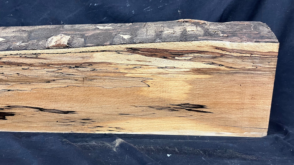 Spalted beech wood turning, furniture making, 880 L x 232 W x 96 D mm    (404)