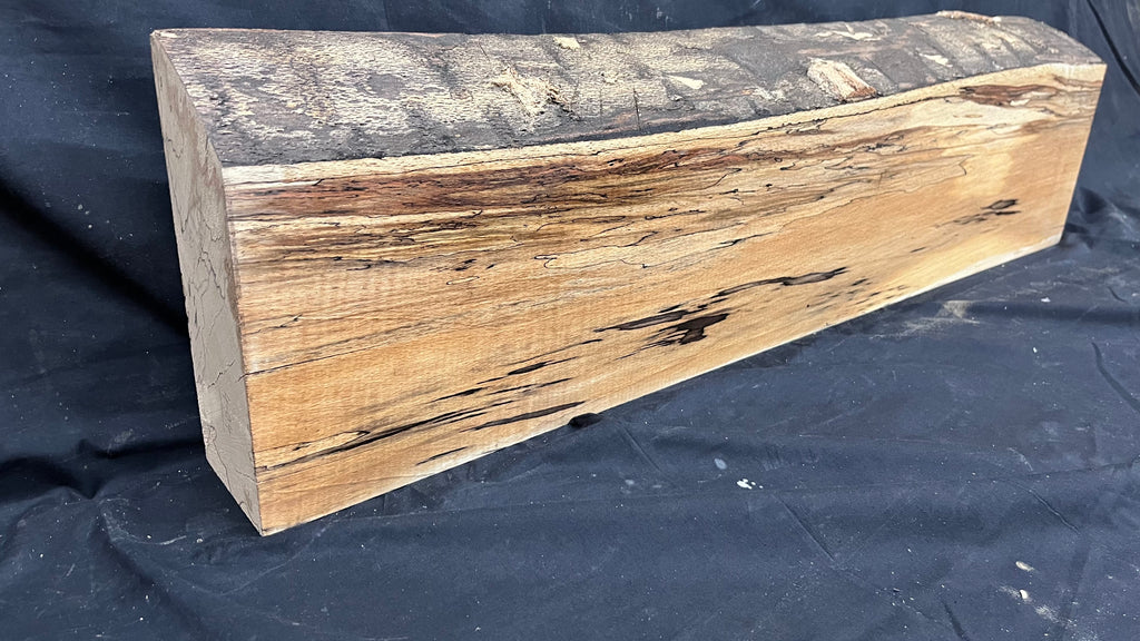 Spalted beech wood turning, furniture making, 880 L x 232 W x 96 D mm    (404)