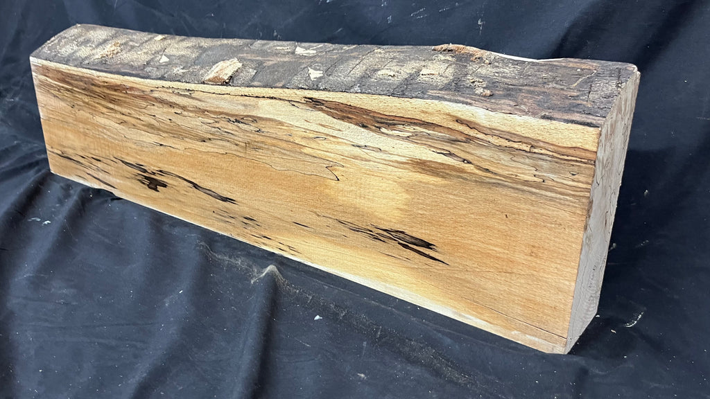 Spalted beech wood turning, furniture making, 880 L x 232 W x 96 D mm    (404)