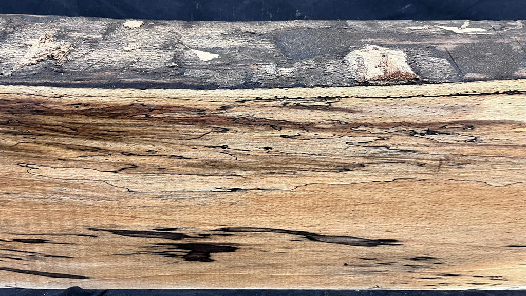 Spalted beech wood turning, furniture making, 880 L x 232 W x 96 D mm    (404)