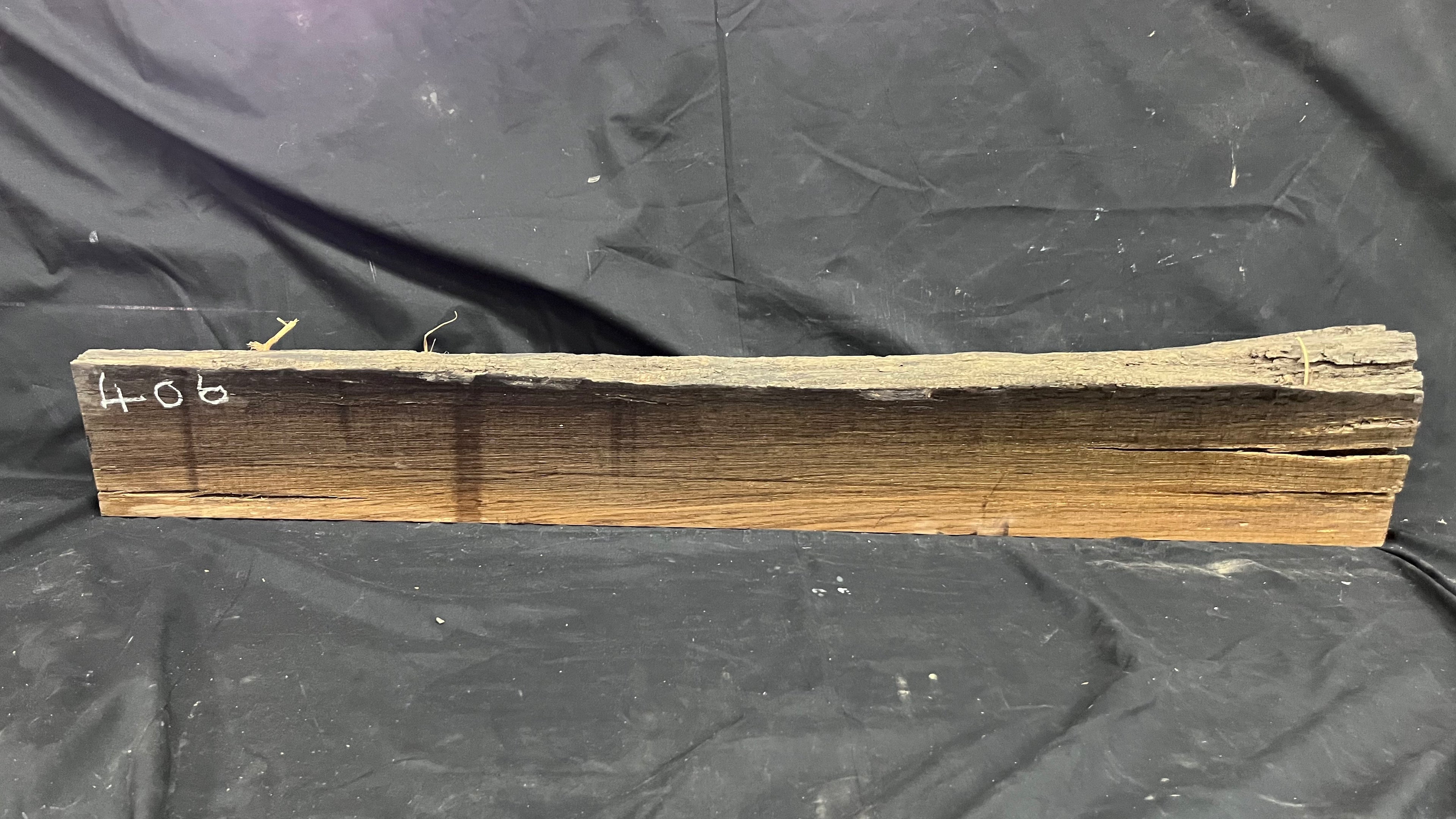 Bog oak mantle, rare wood 2000+ years old, 1256 L x 165 W x 108 D mm    (406)