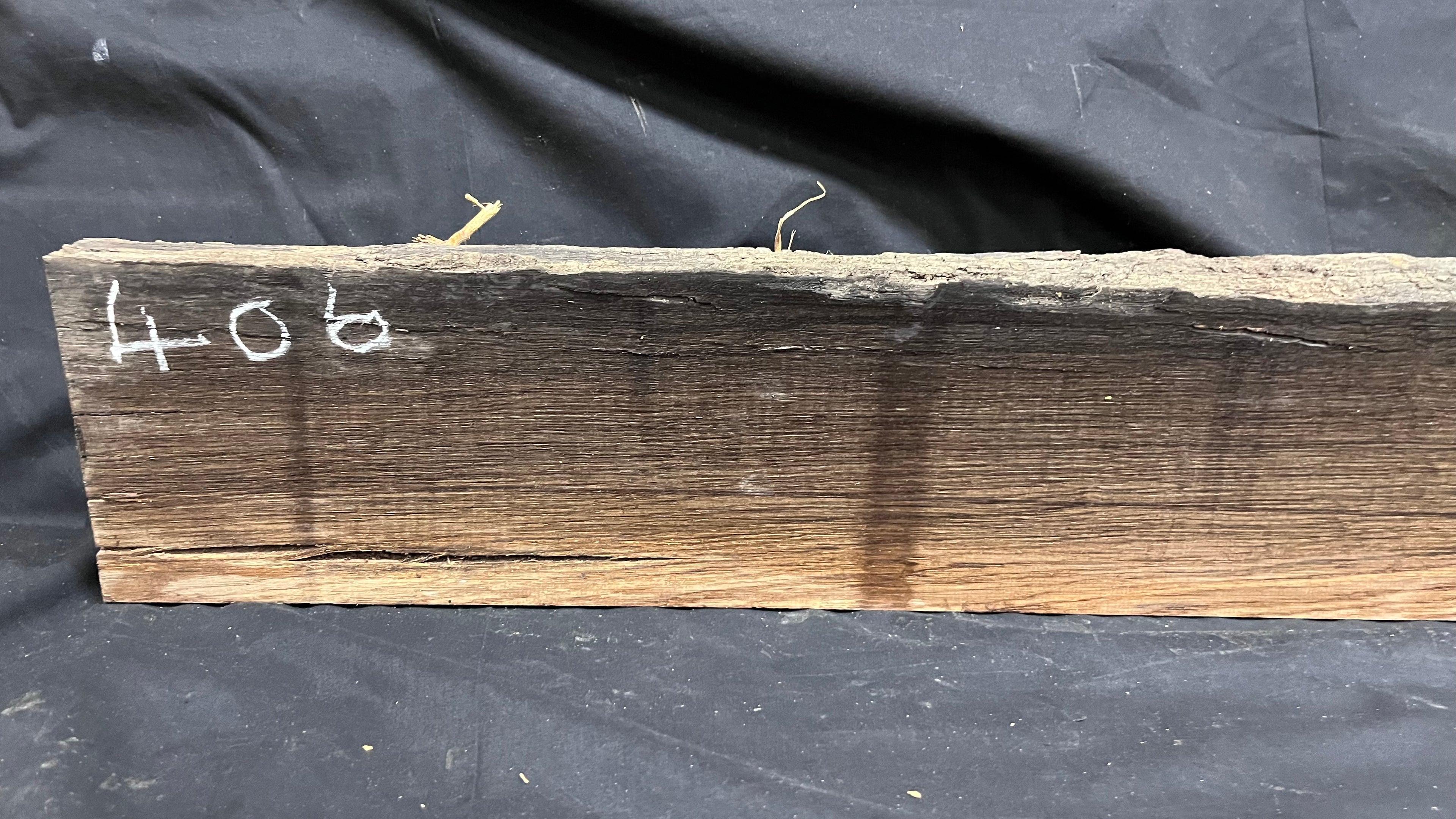 Bog oak mantle, rare wood 2000+ years old, 1256 L x 165 W x 108 D mm    (406)