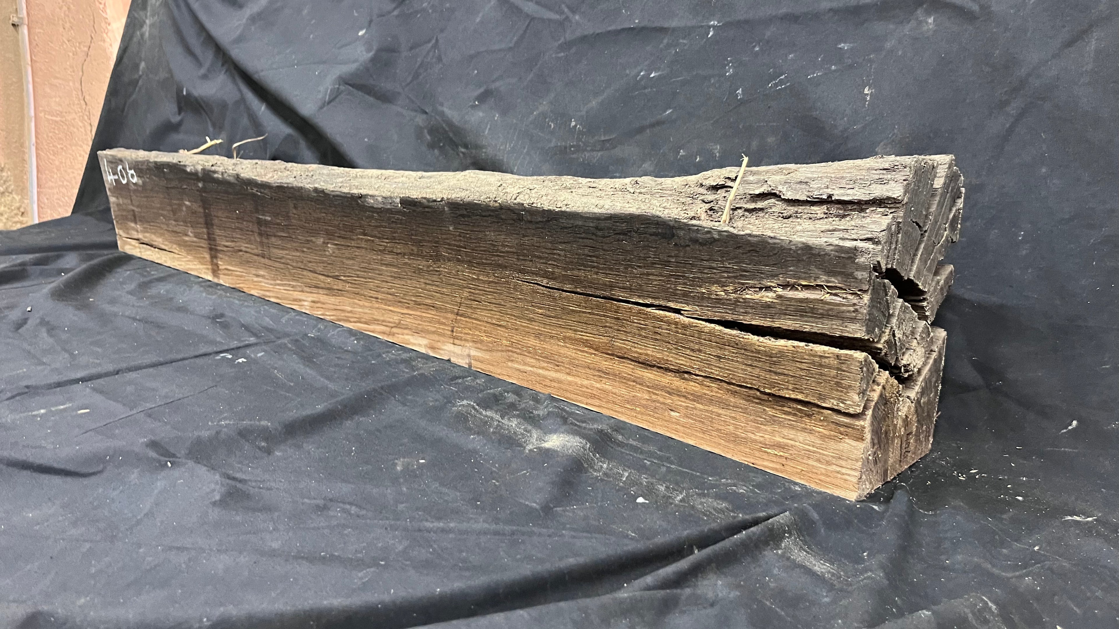 Bog oak mantle, rare wood 2000+ years old, 1256 L x 165 W x 108 D mm    (406)