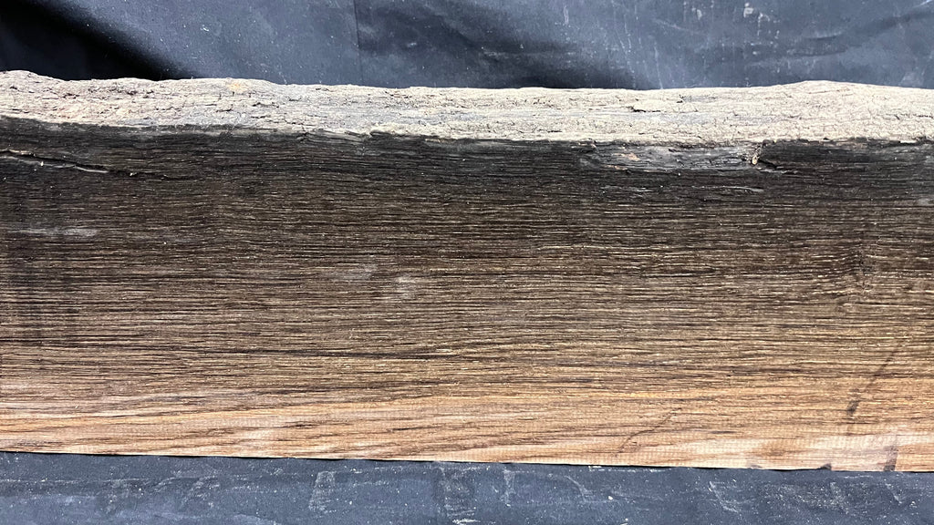 Bog oak mantle, rare wood 2000+ years old, 1256 L x 165 W x 108 D mm    (406)
