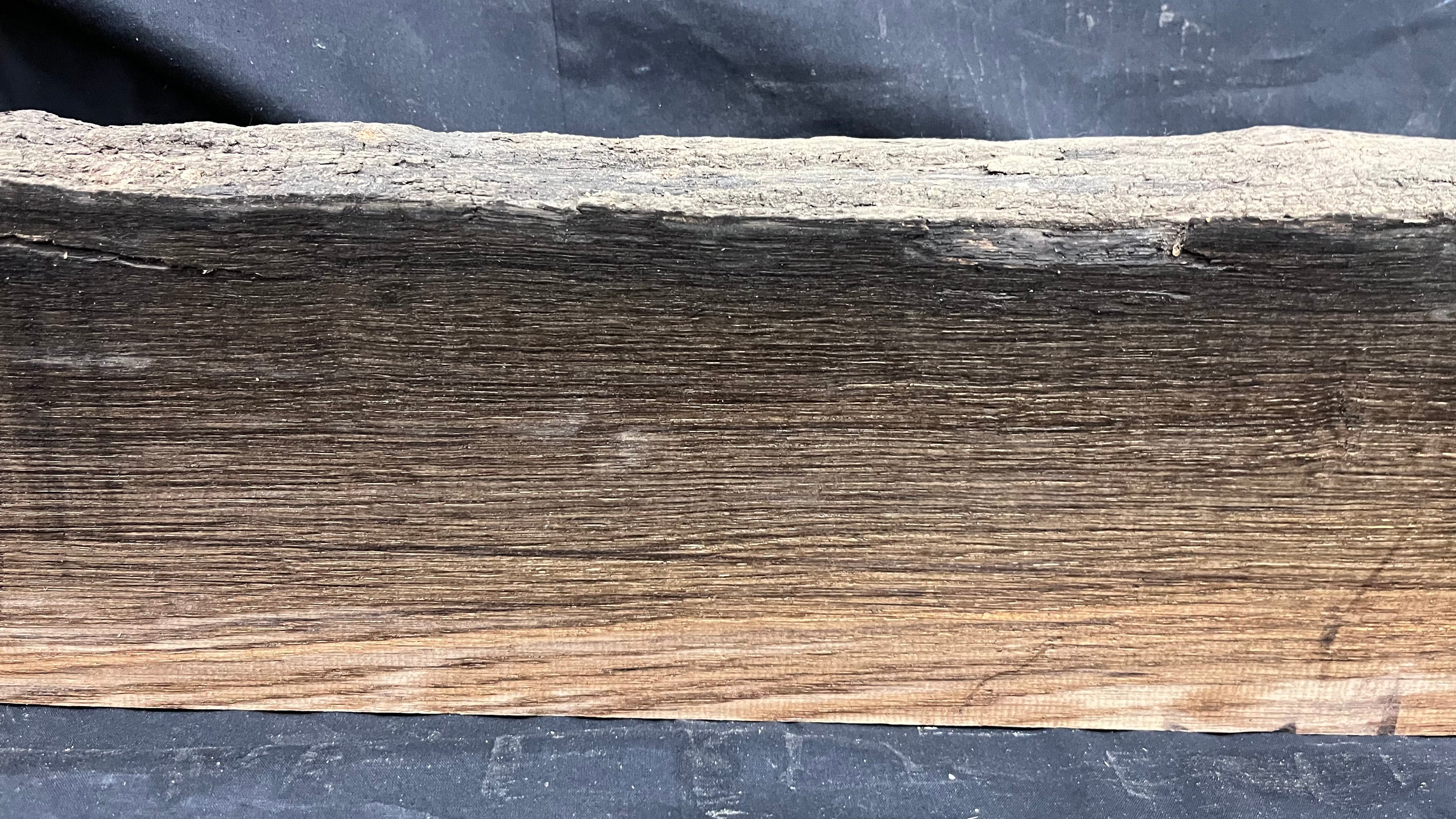 Bog oak mantle, rare wood 2000+ years old, 1256 L x 165 W x 108 D mm    (406)