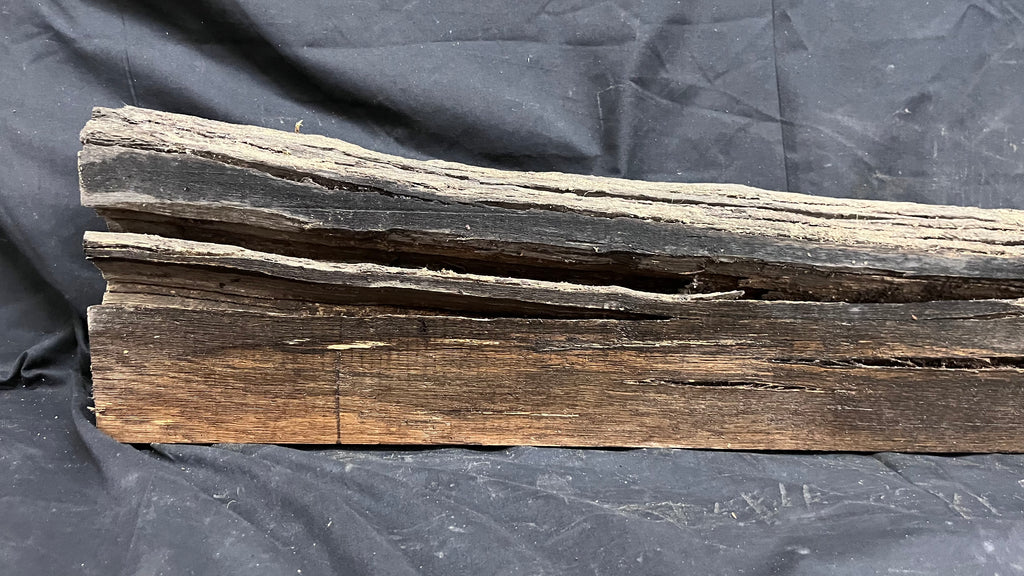 Bog oak mantle, rare wood 2000+ years old, 1256 L x 165 W x 108 D mm    (406)