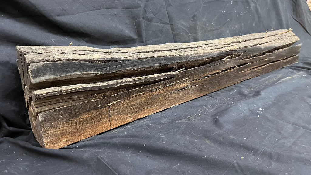 Bog oak mantle, rare wood 2000+ years old, 1256 L x 165 W x 108 D mm    (406)