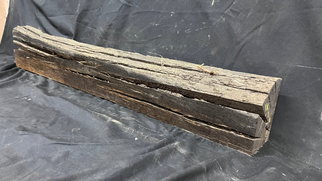 Bog oak mantle, rare wood 2000+ years old, 1256 L x 165 W x 108 D mm    (406)