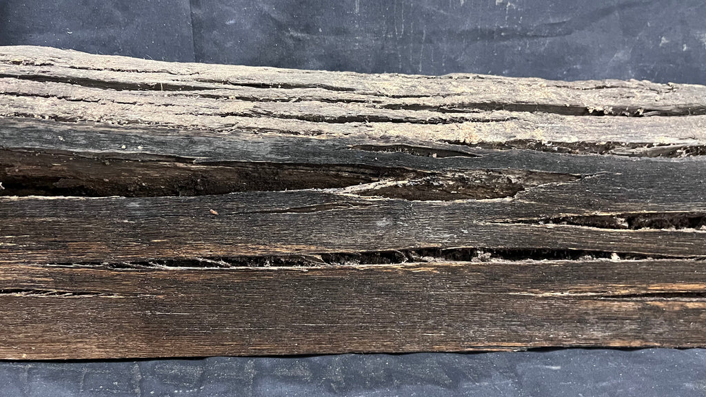 Bog oak mantle, rare wood 2000+ years old, 1256 L x 165 W x 108 D mm    (406)