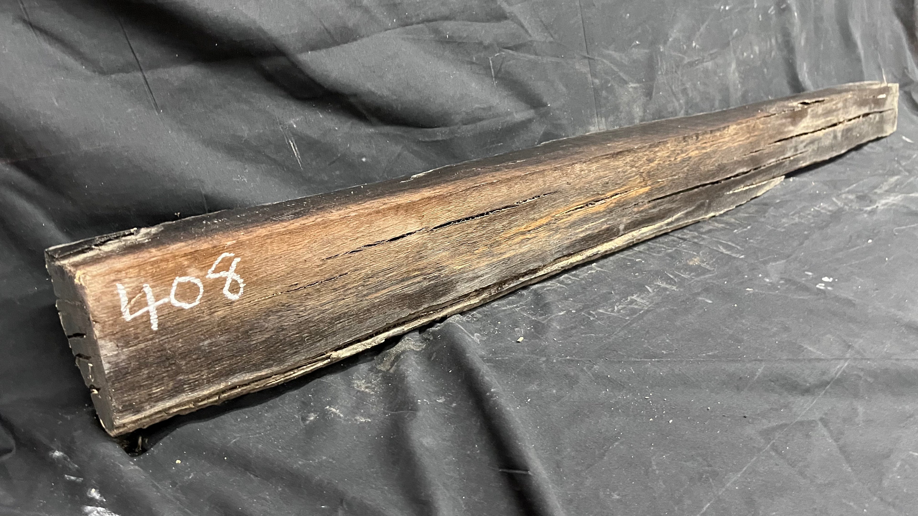 Bog oak mantle, rare wood 2000+ years old, 1365 L x 118 W x 95 D mm    (408)