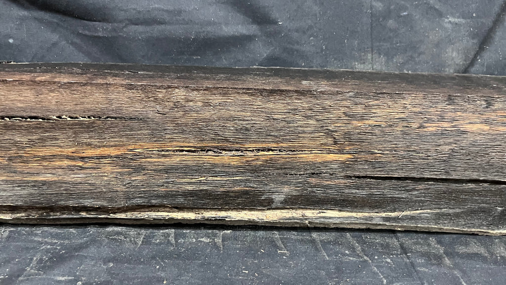 Bog oak mantle, rare wood 2000+ years old, 1365 L x 118 W x 95 D mm    (408)