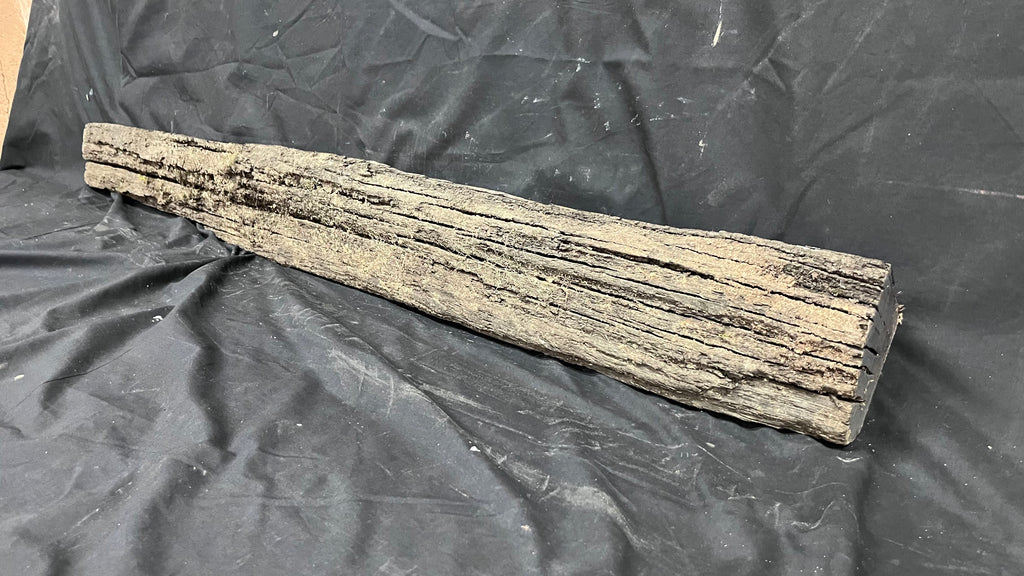 Bog oak mantle, rare wood 2000+ years old, 1365 L x 118 W x 95 D mm    (408)