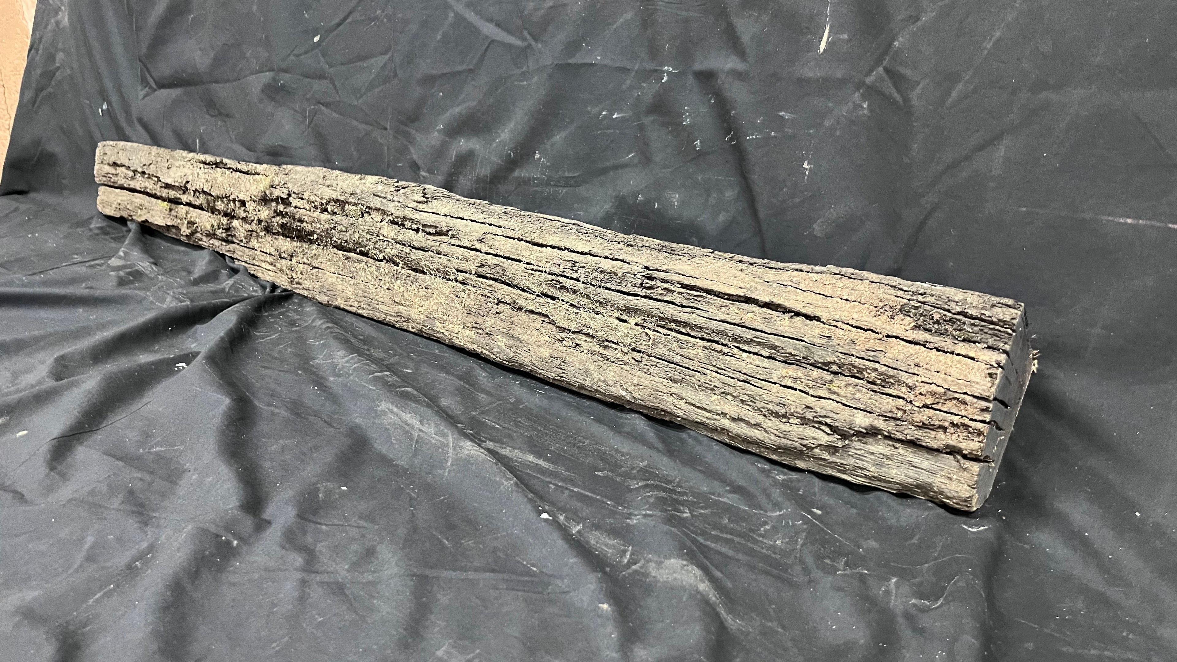 Bog oak mantle, rare wood 2000+ years old, 1365 L x 118 W x 95 D mm    (408)