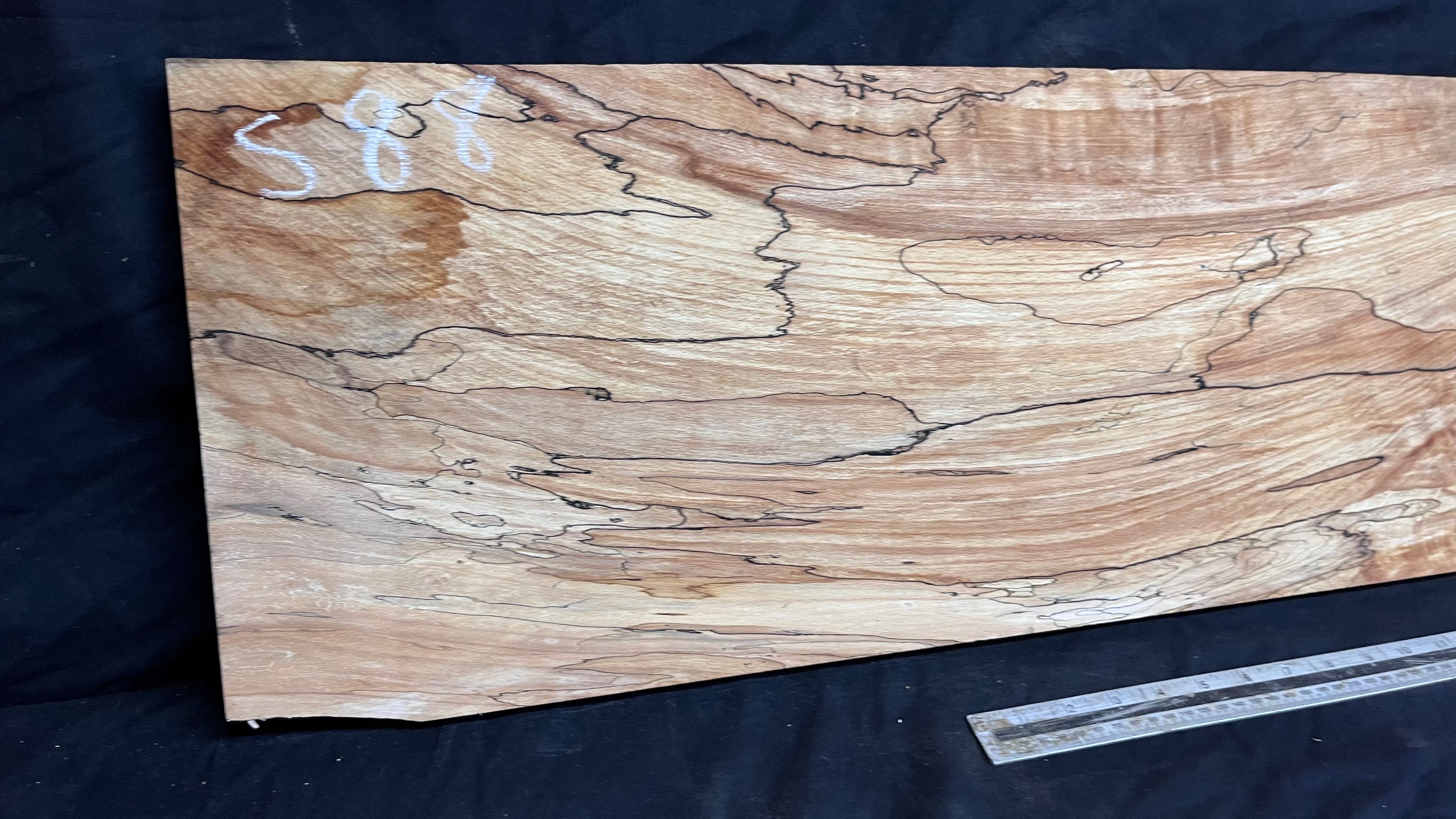 Spalted beech wood turning, tone wood, joinery 1600 L x 292 W x 22 D mm    (588)