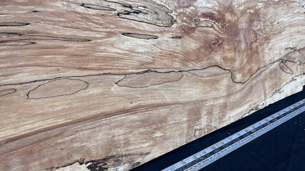 Spalted beech wood turning, tone wood, joinery 1600 L x 292 W x 22 D mm    (588)