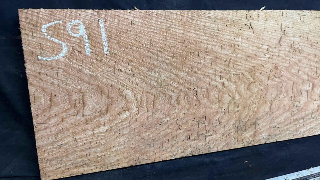 Reclaimed old rustic ash timber, plank 1160 L x 235 W x 27 D mm     (591)