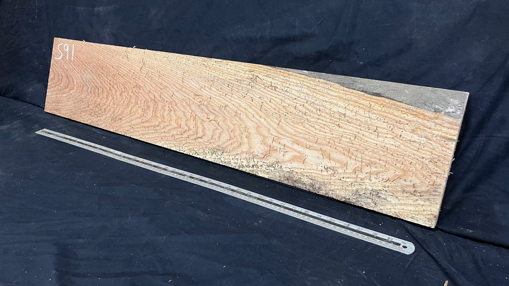 Reclaimed old rustic ash timber, plank 1160 L x 235 W x 27 D mm     (591)